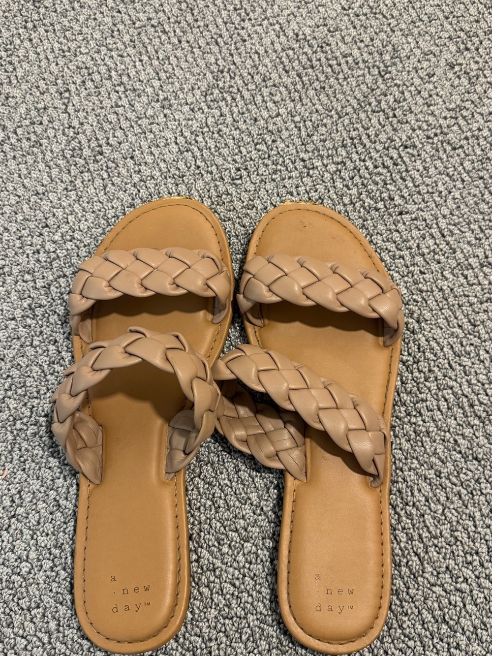a new day Women's Braided Slide Sandals in Tan